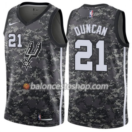 Camiseta Hombre NBA San Antonio Spurs Tim Duncan 21 Nike City Edition Negro Swingman